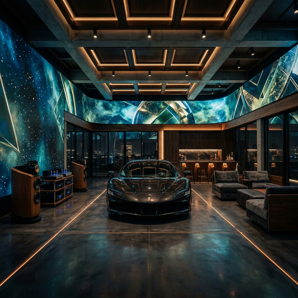 Luxury Man Cave Entertainment Garage